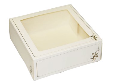 Gebaksdoos 190x190x80mm met venster dessin 573 (doos à 275st)
