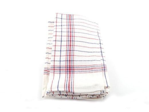 Theedoek ruit rood met blauw