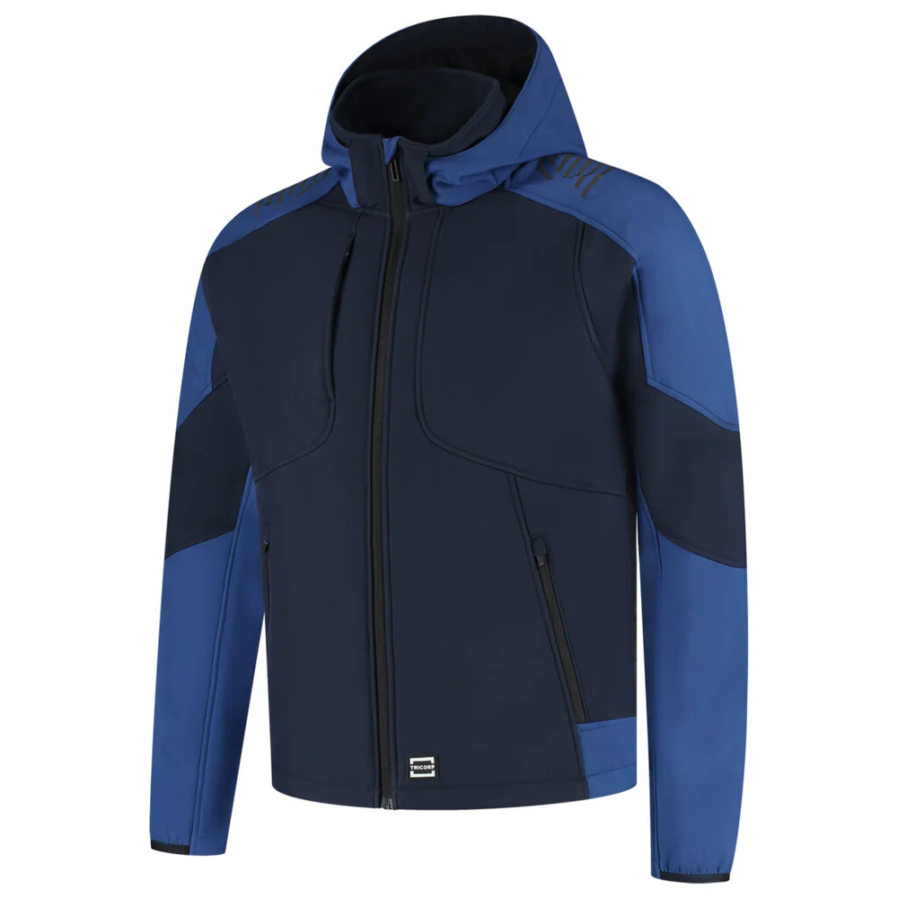 Softshell capuchon bicolor redefined ink/royal blue