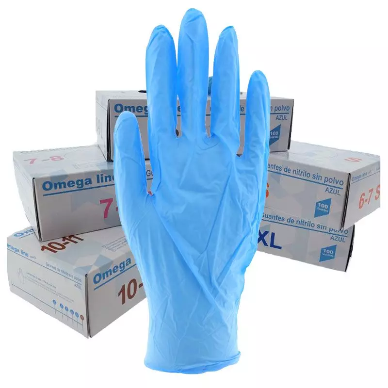 Nitril Handschoen Poedervrij Blauw - Maat M - Omega touch line Aachen