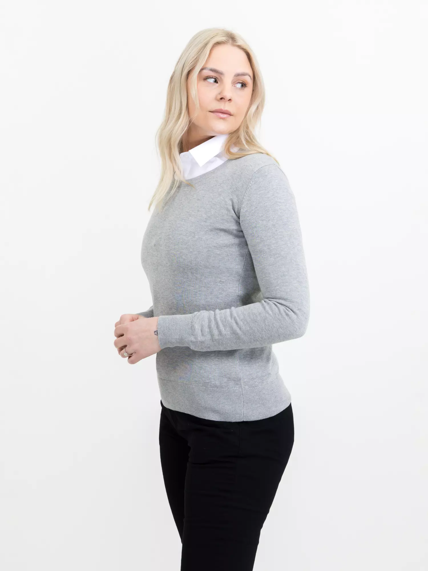 Trui Ashland u-neck dames grijs