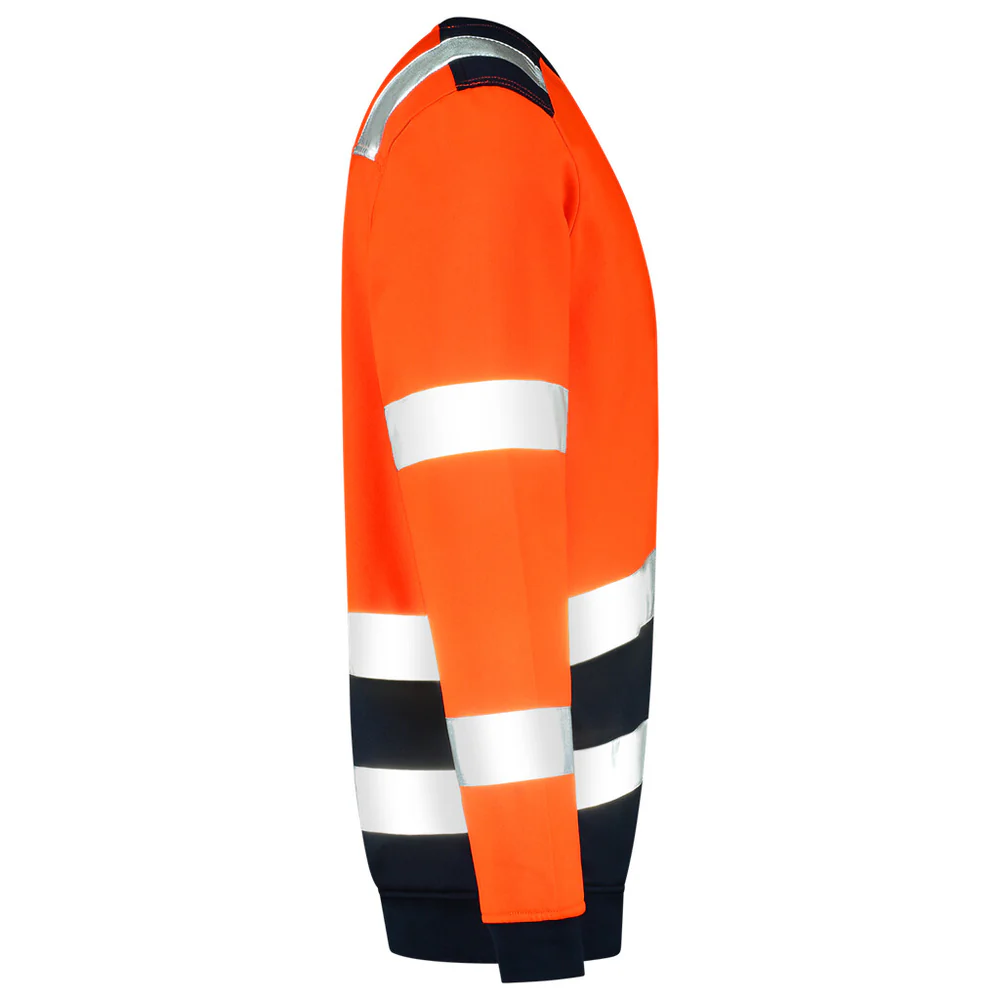 Sweater high vis Bicolor fluor oranje - marine