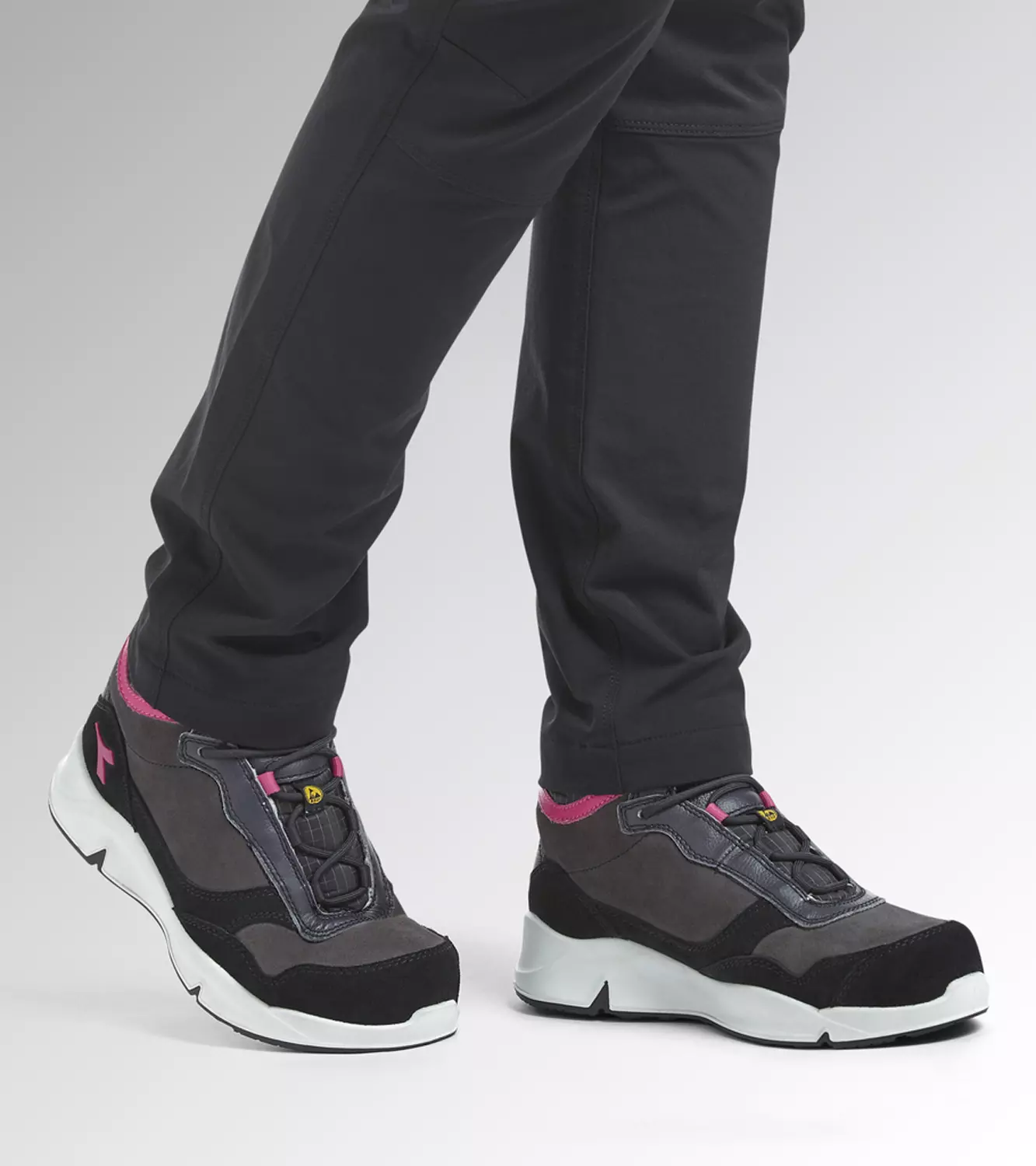 Diadora Athena High S3 Werkschoen Iron Raspberry