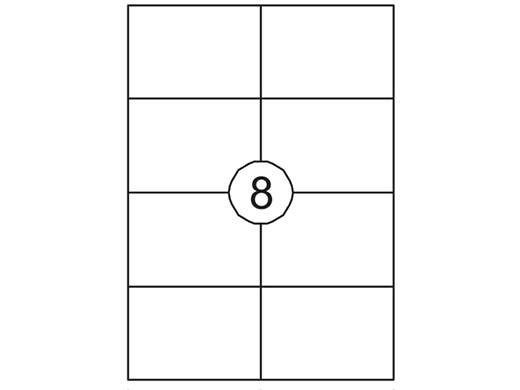 Etiket laser/kopieer 105x74mm wit 8 etiketten/vel (doos à 100vel)