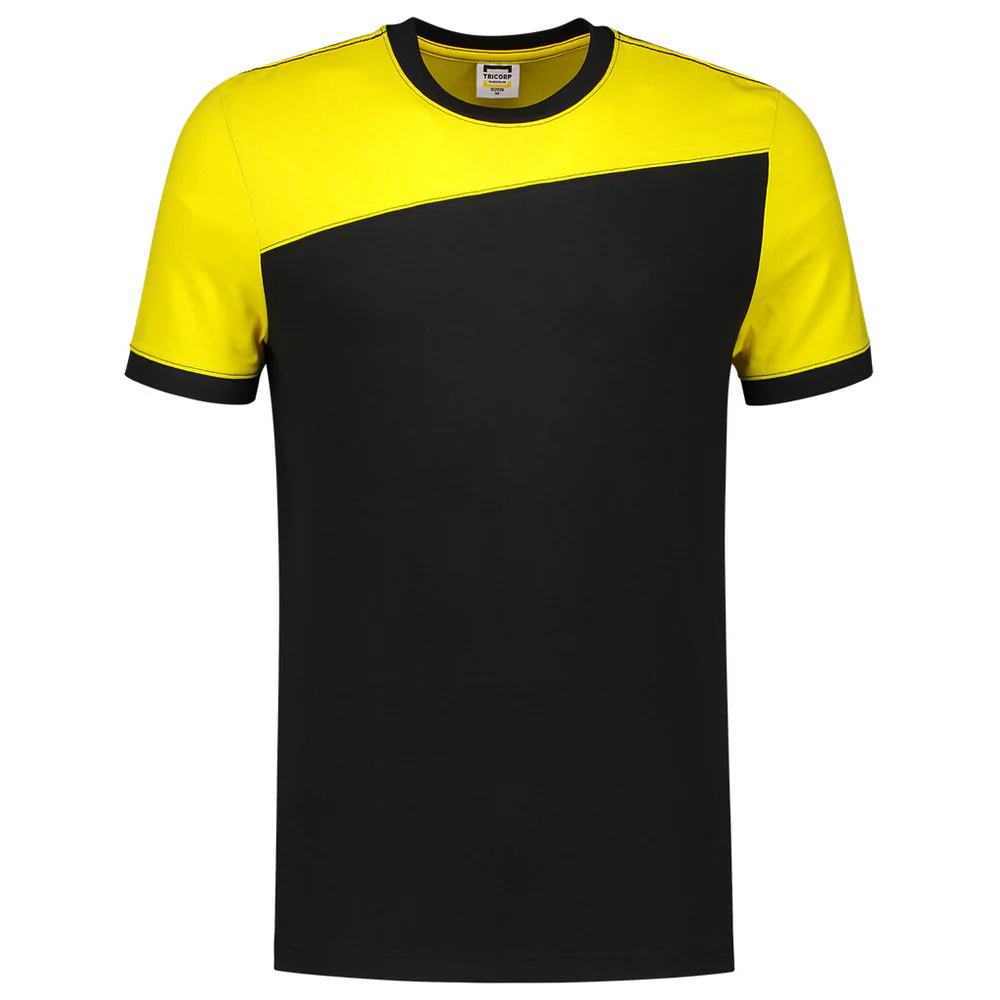 T-shirt Bicolor naden black-yellow