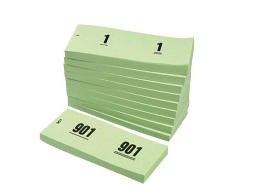 Nummerblok 1/1000 10x100st groen