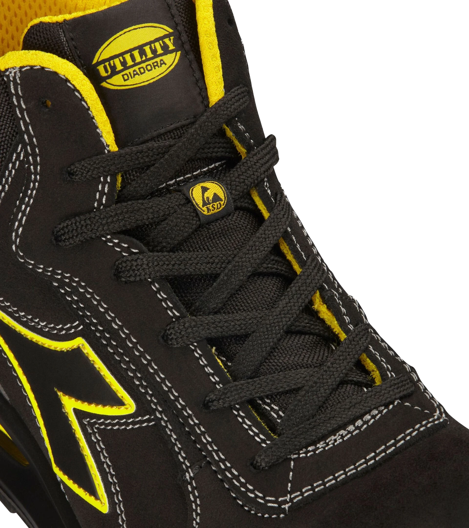 Diadora Run Net Airbox Mid S3 veiligheidsschoen Zwart/Geel