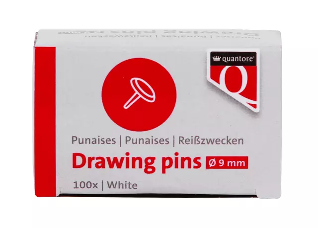 Punaises Ø9mm Wit 100 stuks Quantore