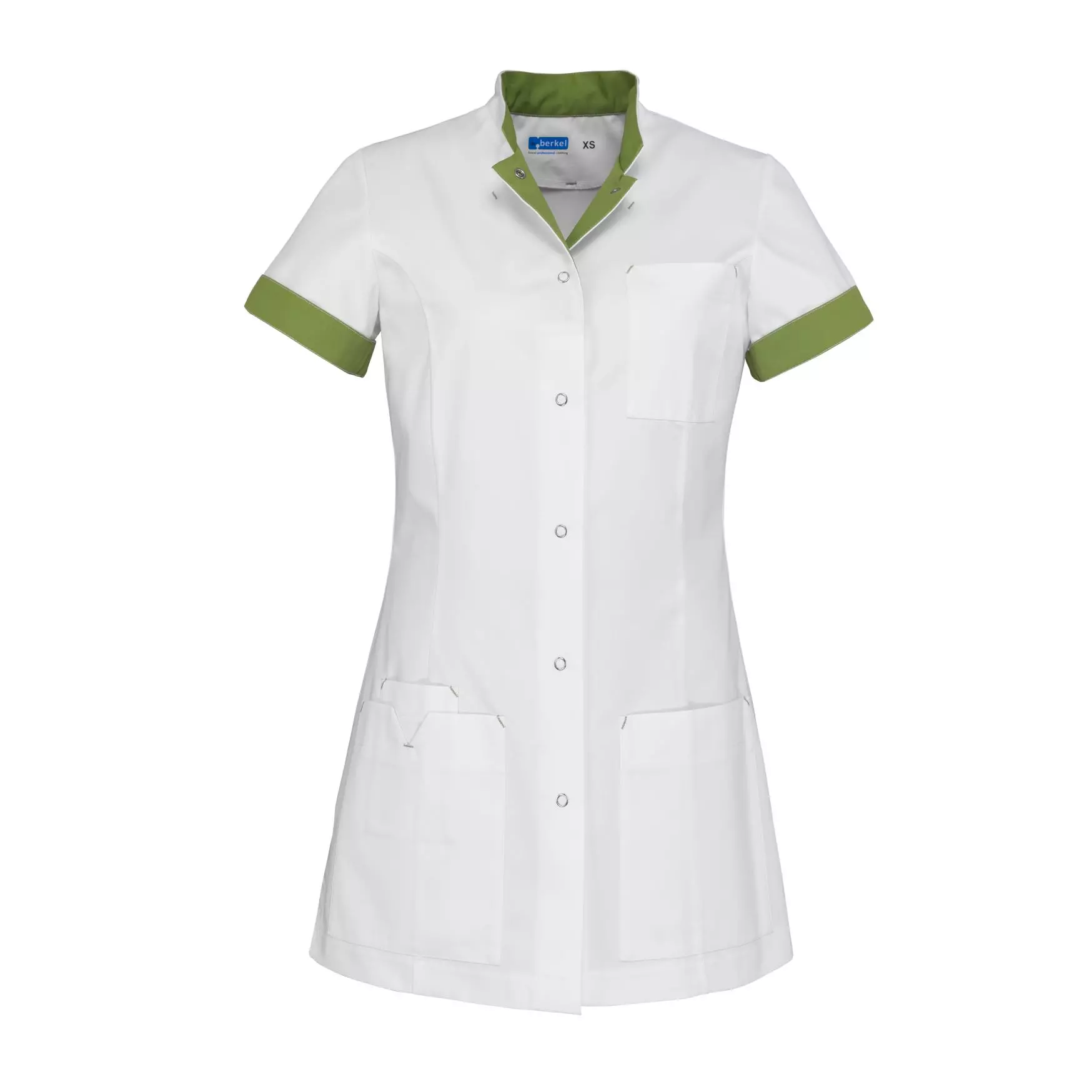 De Berkel zorgjas Jill wit/leaf groen