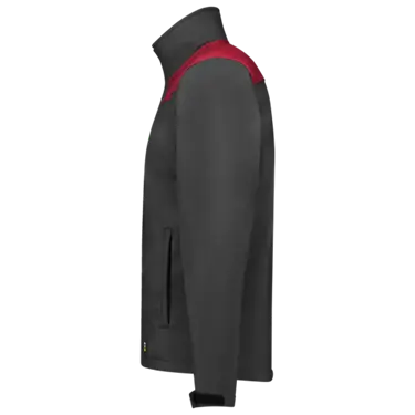 Softshell bicolor naden donkergrijs/rood