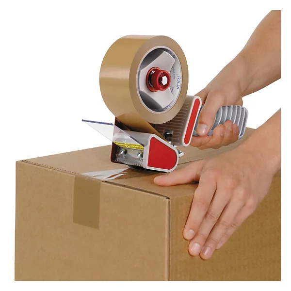 Tape afroller+rem 75mm kunststof