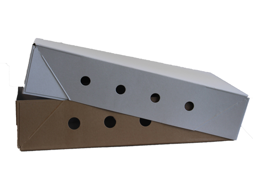 Doos 470x300x100mm Massief 10kg vlees doos met gaten bodem+deksel