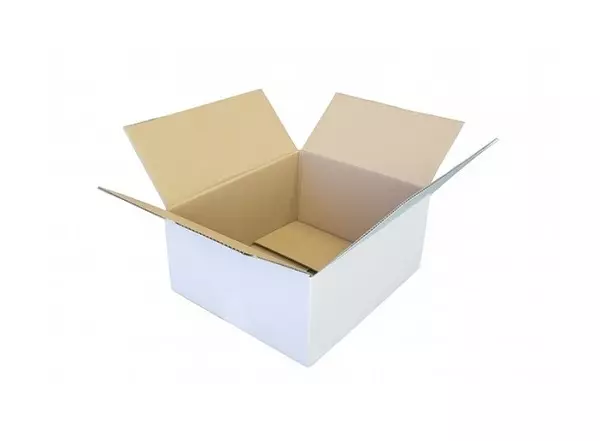 Amerikaanse vouwdoos enkele golf 330x260x140mm B-golf Wit