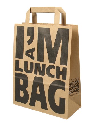 Draagtas papier 22x10x28cm bruin I'm a lunchbag