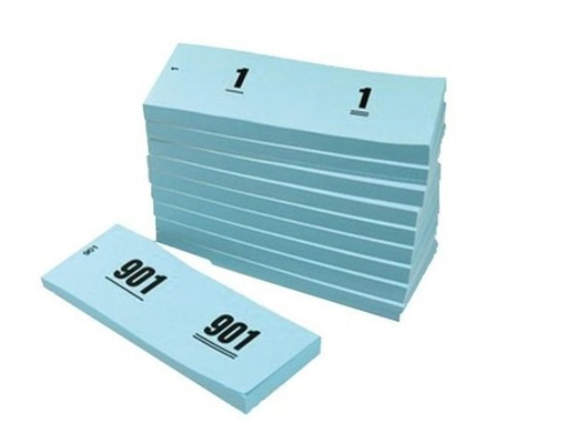 Nummerblok 1/1000 10x100st blauw
