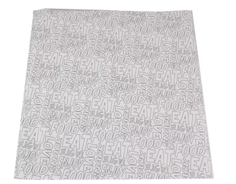 Vel ersatz/PE 33x34cm Words food wit tbvhamburgers & broodjes (doos à 1000st)