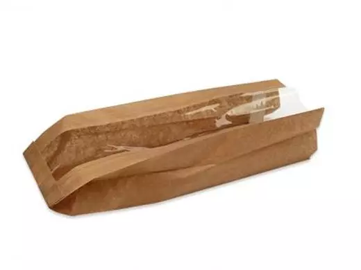 Broodzak met venster ½-brood 16x5x35cm 40 gram 30mu 1000 stuks