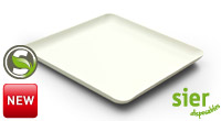 Bagastro bord vierkant 200x200xh15mm Sier 57092