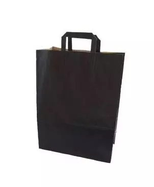 Papieren Draagtas 22x11x28cm Met Gedraaid Handvat Zwart