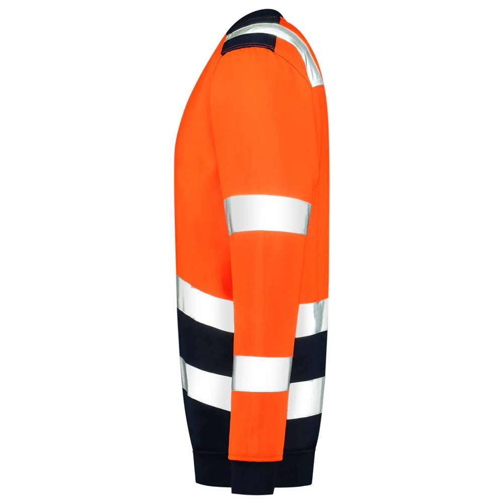 Sweater high vis Bicolor fluor oranje - marine