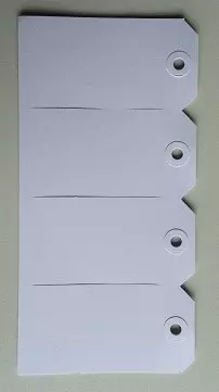 Kartonnen label 55x110mm wit