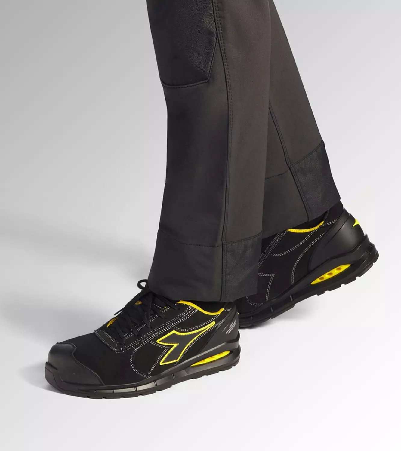 Diadora Run Net Airbox Low S3 Werkschoen Zwart/Geel