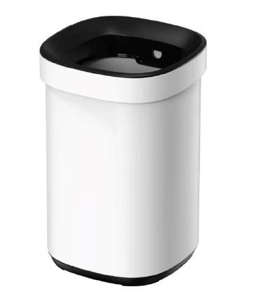 Afvalbak 20 liter metaal wit-zwart open 266x266x423mm