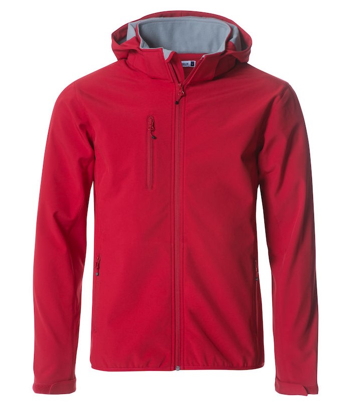 Basic hoody softshell rood