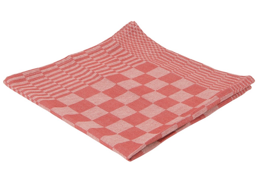Theedoek 65x65cm blok rood (pak à 6st)