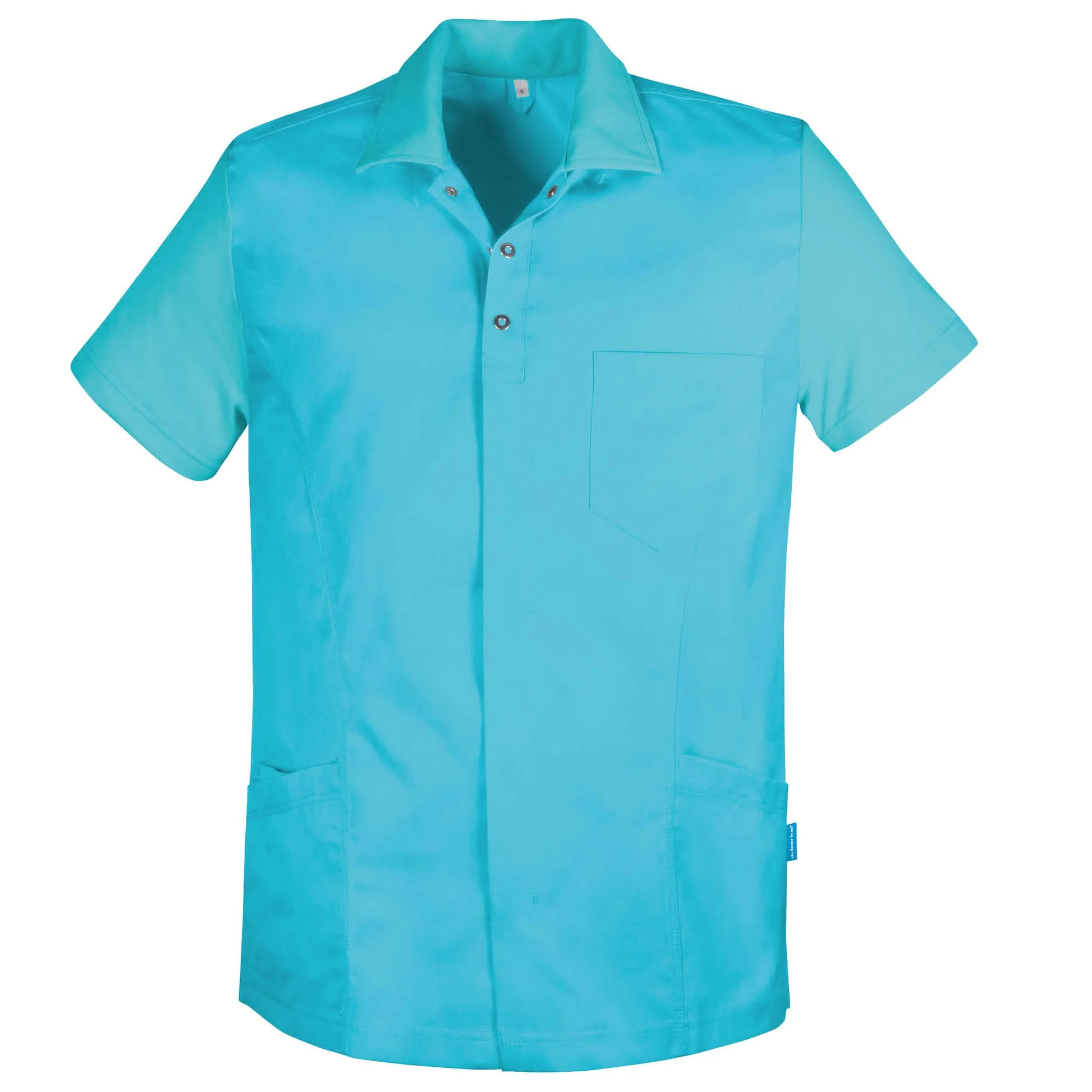 Heren tuniek Solas met Piqué turquoise