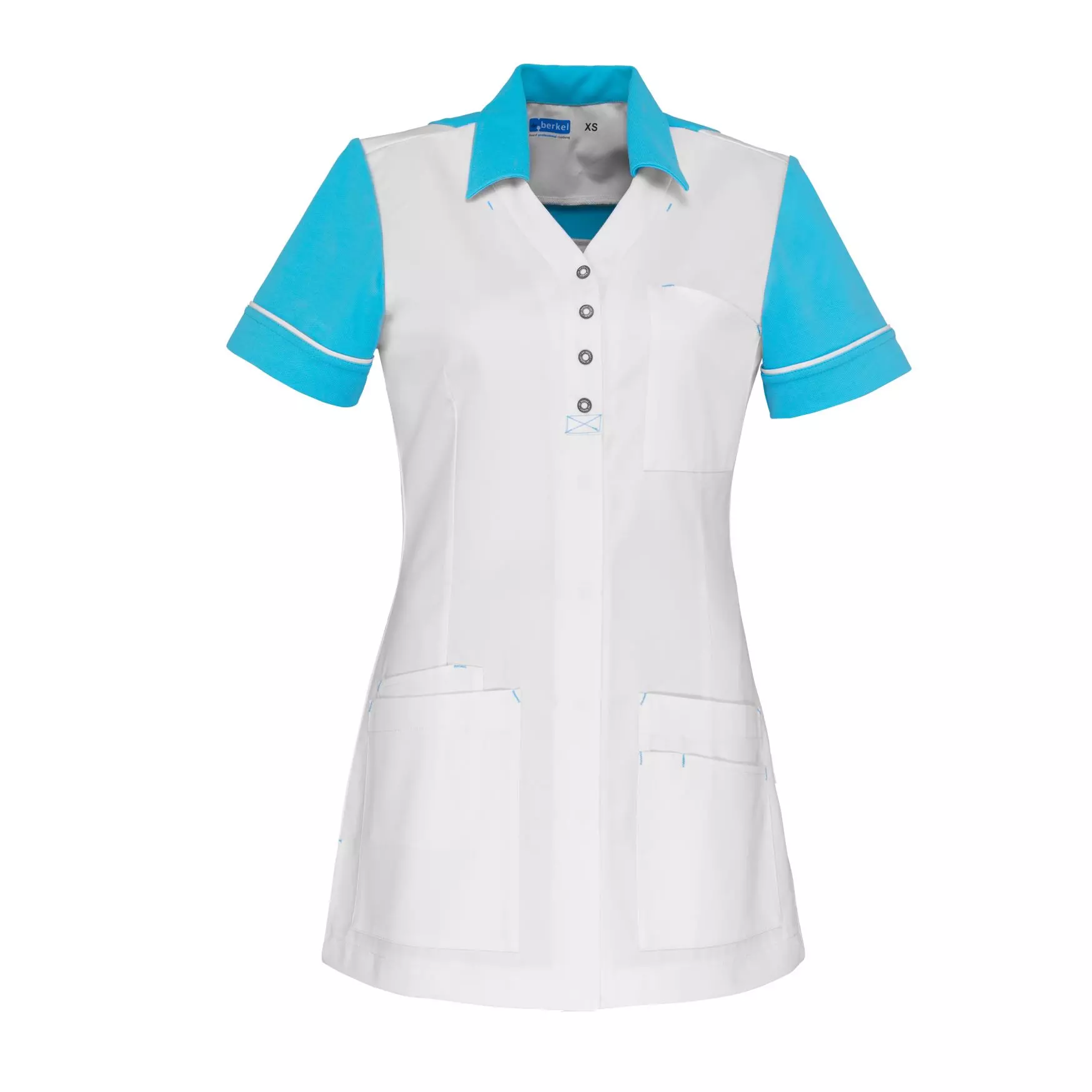Zorgjas Carmen Wit/Blauw De Berkel Dames Voorkant