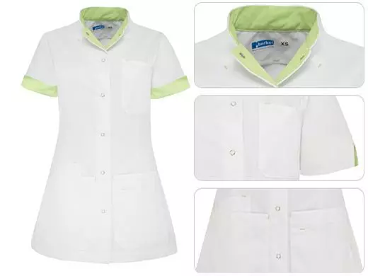 Zorgjas Livia Wit/Groen De Berkel Dames Voorkant en Dichtbij