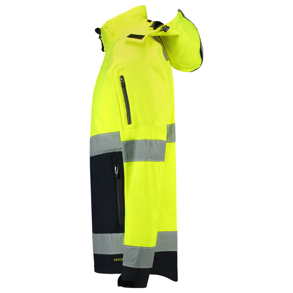 Softshell fluor geel/blauw ISO20471 Bicolor 403007
