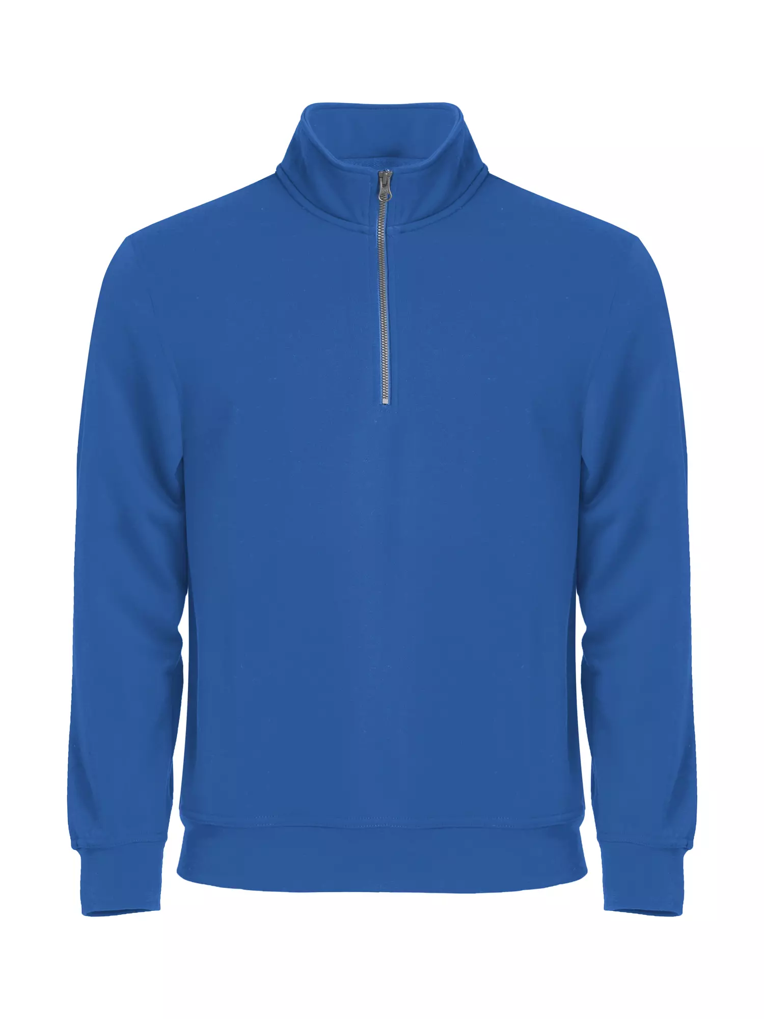 Sweater Basic half zip kobaltblauw