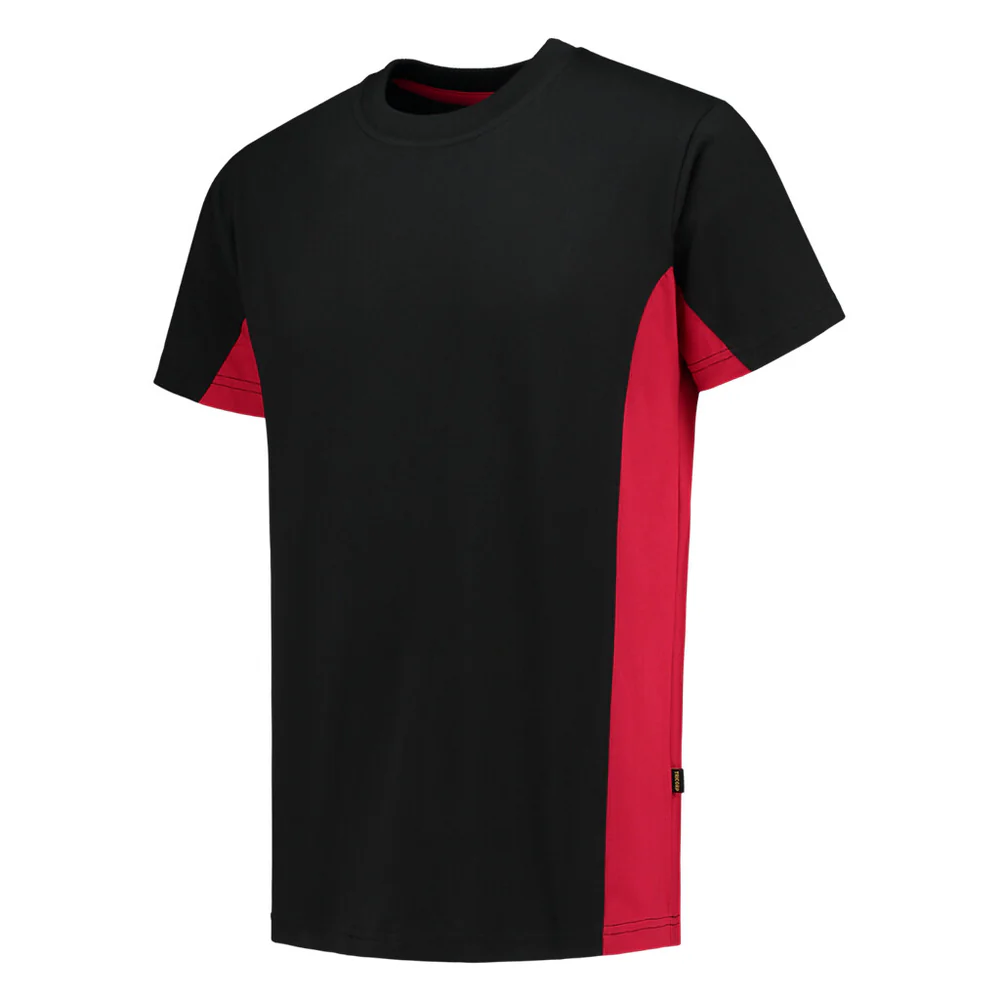 T-shirt bicolor zwart/rood