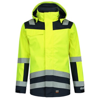 Parka multinorm bicolor fluorgeel/ inktblauw
