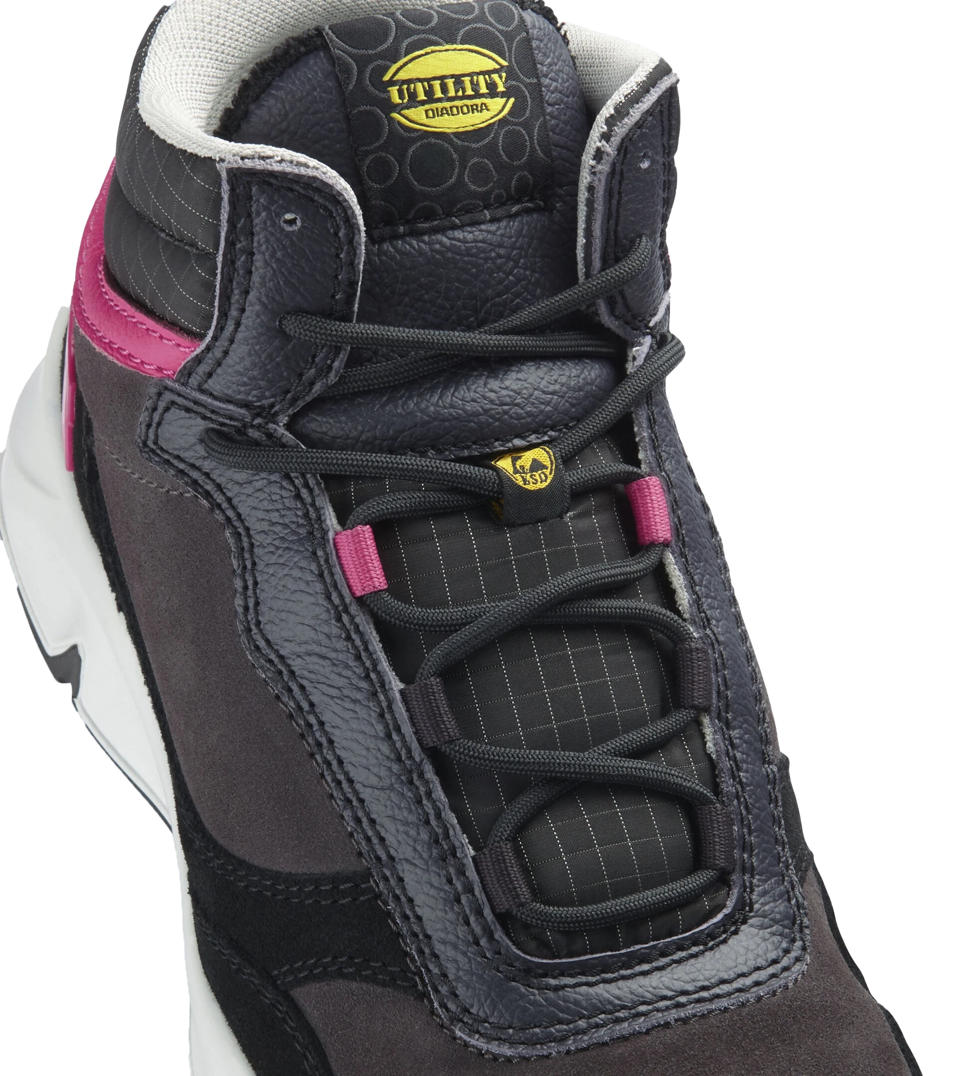 Diadora Athena High S3 Veiligheidsschoen Iron Raspberry