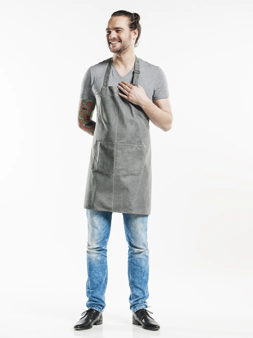 Sloof Bib Apron denim grijs