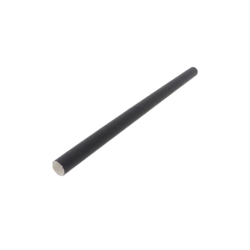 Drinkrietje papier FSC zwart Ø8mm 15cm 20606 (zak à 200st)