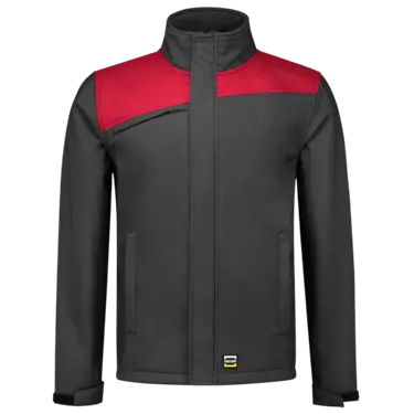 Softshell bicolor naden donkergrijs/rood