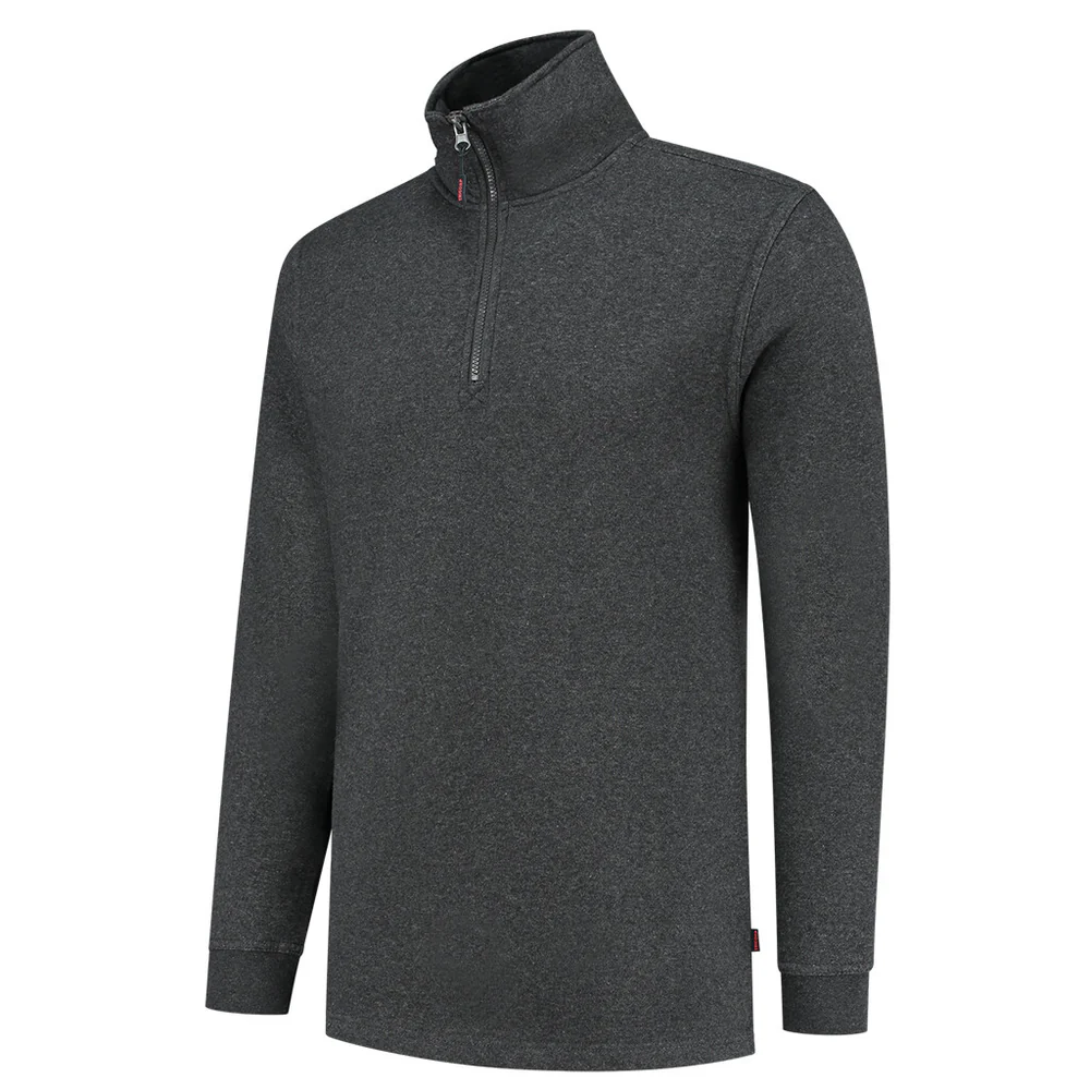 Sweater met ritskraag antraciet melange ZS-280