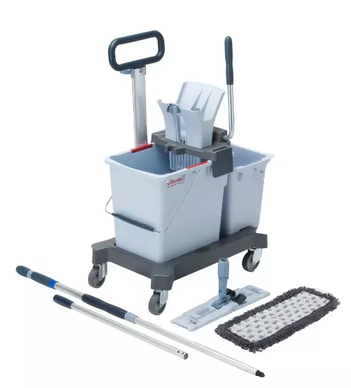 Mopwagen-rolemmer Vileda US Pro Ready to Go kit incl. 2 emmers-pers-steel-mop