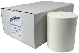 Poetsrol midi 20cmx270m 1-laags wit Paper2Paper cellulose Ø19cm (doos à 6st)