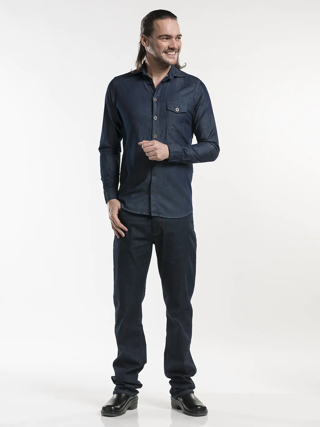 Overhemd CD blue denim stretch