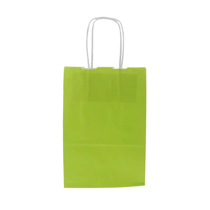 Papieren Draagtas Gedraaid Handvat 14x7x21cm - Lime