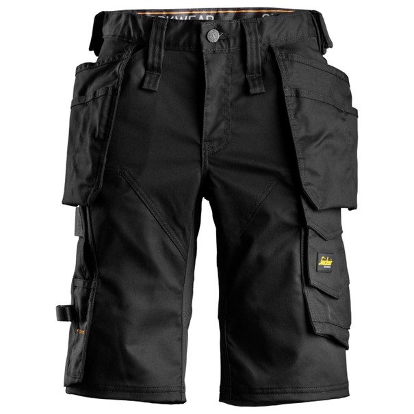 Korte werkbroek dames met holsterzakken 6147 zwart
