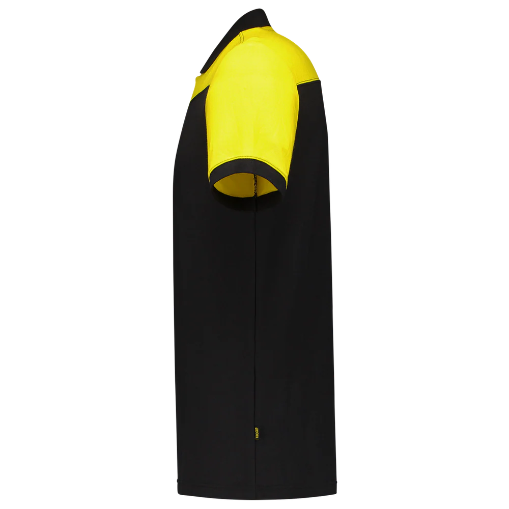 Polo bicolor naden zwart/geel