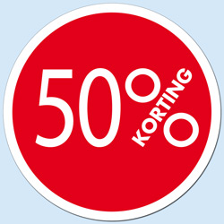 Biljet rond Ø48cm rood 50% Korting