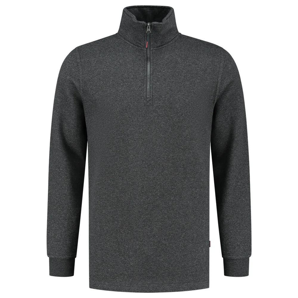 Sweater met ritskraag antraciet melange ZS-280