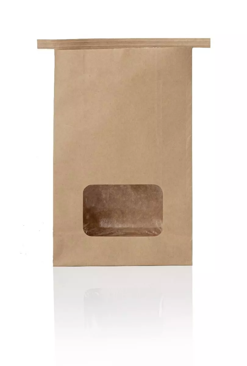Blokbodemzak met tin tie sluiting 155x70x240mm Kraft papier 80 gram 400 stuks